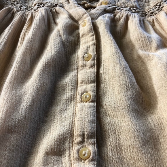 American Eagle gold mustard yellow button front tank top - Picture 4 of 13